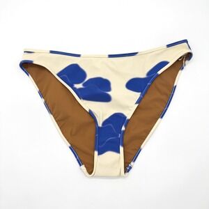 NU SWIM Rosa High Cut Bikini Bottom Women Large Blue Floral High Cut Beachwear